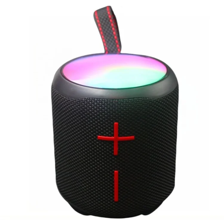 T&G TG443 Wireless Portable Speaker Aurora Atmosphere Light Bluetooth-Compatible TWS Stereo Bass Speaker - Black