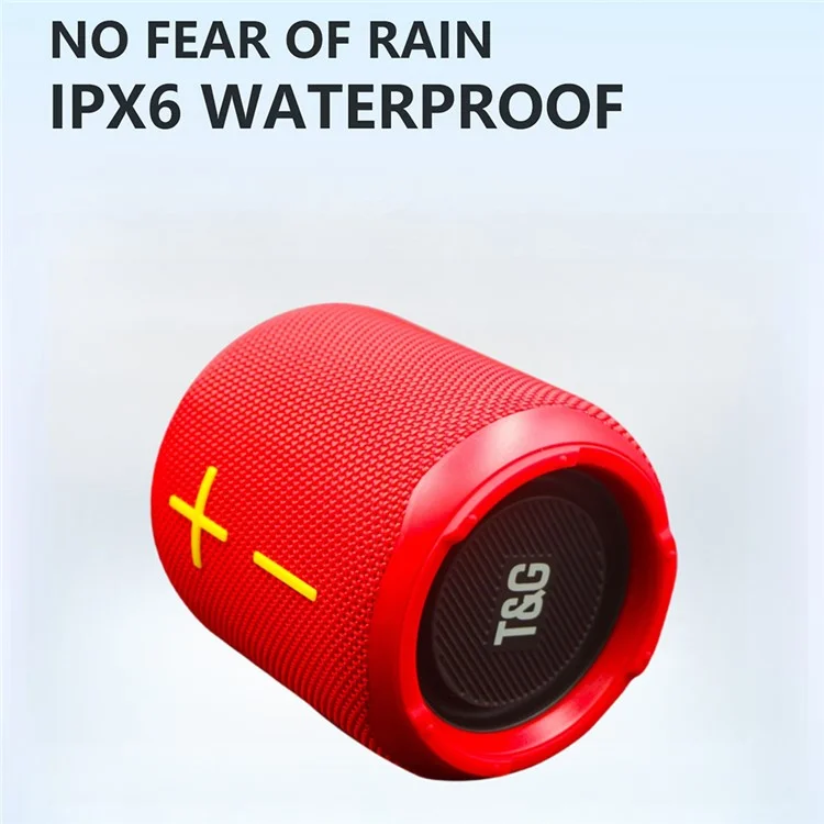 T&G TG443 Wireless Portable Speaker Aurora Atmosphere Light Bluetooth-Compatible TWS Stereo Bass Speaker - Black