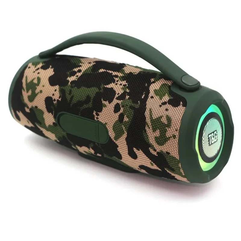 T&G TG418 Portable 30W Bass Bluetooth-Compatible Speaker High Volume Colorful LED Light Subwoofer - Camouflage