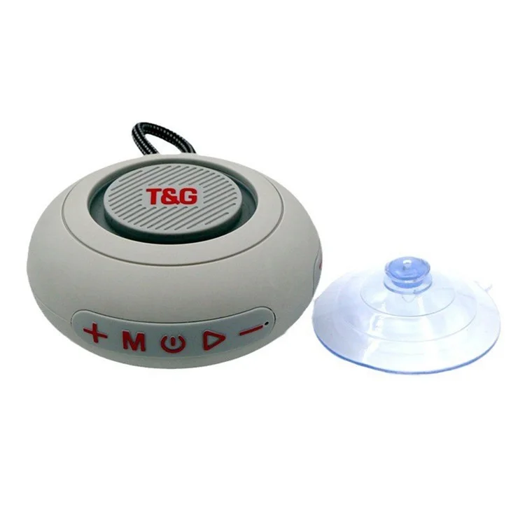 T&G TG442 Altavoz Bluetooth Impermeable para Baño con Ventosa, Reproductor de Audio Inalámbrico Portátil con Soporte para Tarjeta TF - Negro