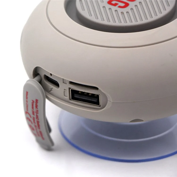 T&G TG442 Altavoz Bluetooth Impermeable para Baño con Ventosa, Reproductor de Audio Inalámbrico Portátil con Soporte para Tarjeta TF - Negro