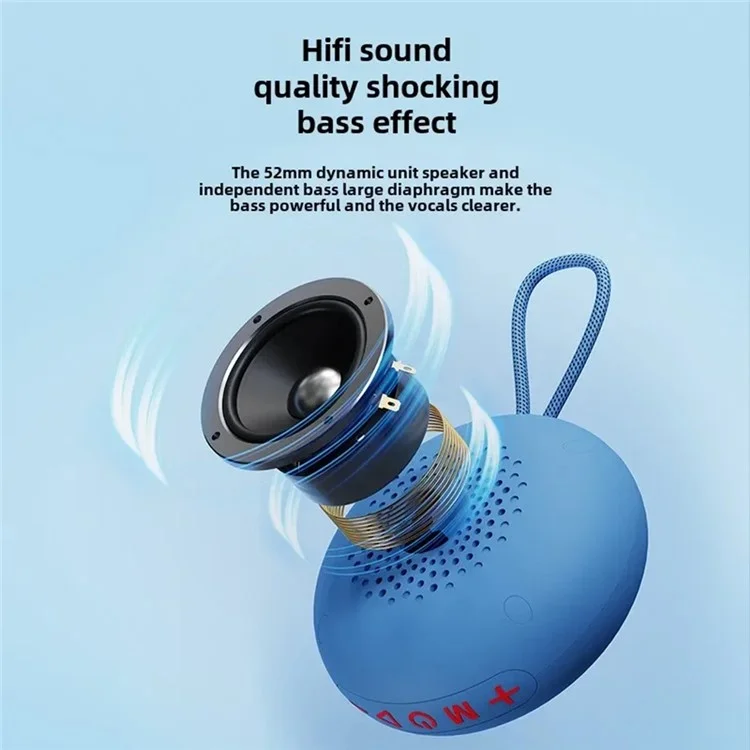 T&G TG442 Altavoz Bluetooth Impermeable para Baño con Ventosa, Reproductor de Audio Inalámbrico Portátil con Soporte para Tarjeta TF - Negro