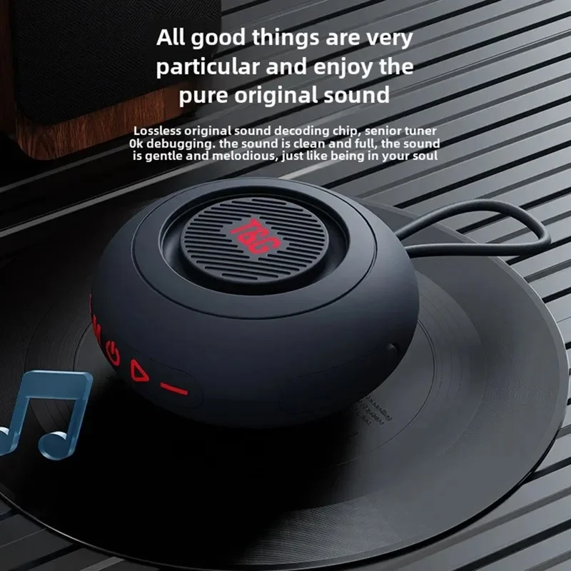 T&G TG442 Bathroom Waterproof Suction Cup Bluetooth-Compatible Speaker Portable TWS Wireless Audio Player Support TF Card - Red