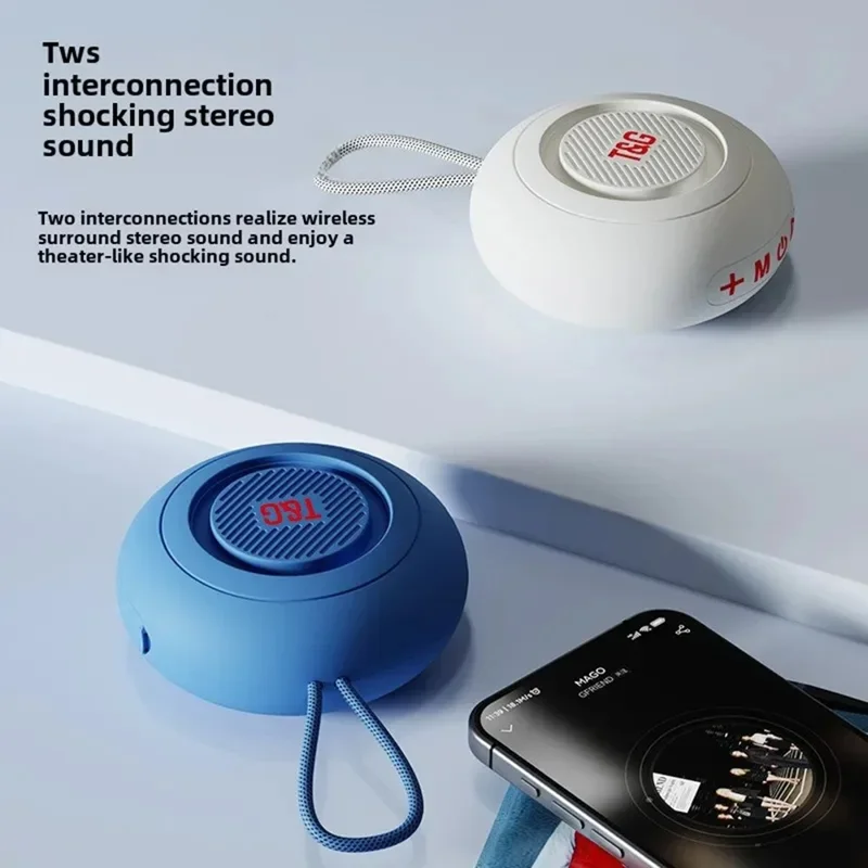 T&G TG442 Bathroom Waterproof Suction Cup Bluetooth-Compatible Speaker Portable TWS Wireless Audio Player Support TF Card - Red