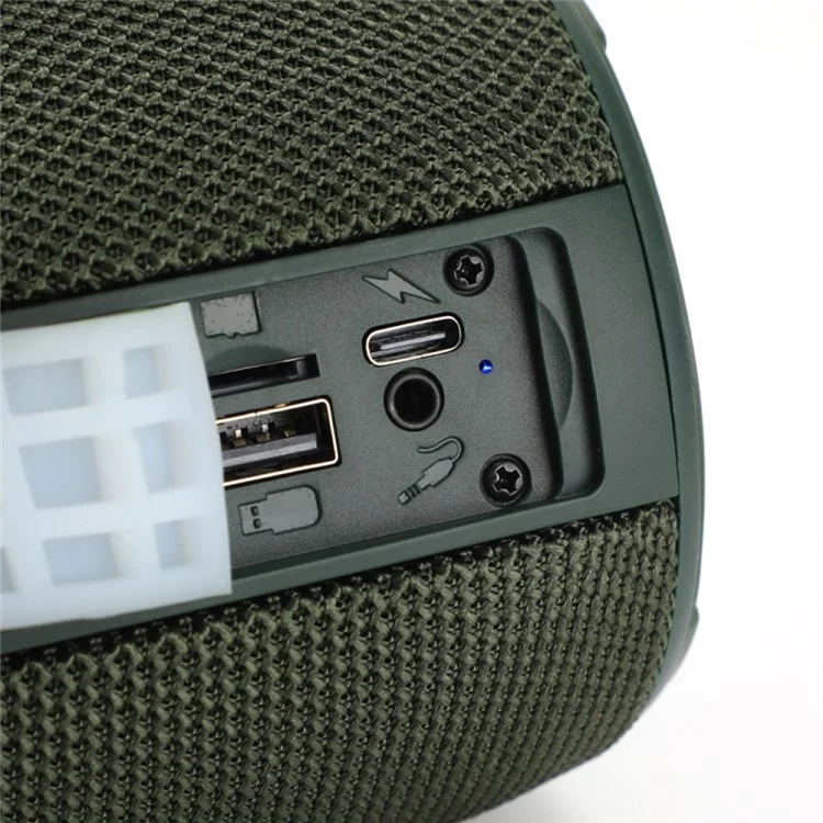 T&G TG434 Portable Wireless Bluetooth-Compatible Speaker LED Light Bass Sound with Handle Strap - Black