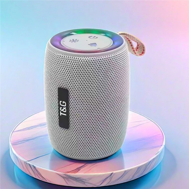 T&G TG434 Portable Wireless Bluetooth-Compatible Speaker LED Light Bass Sound with Handle Strap - Black