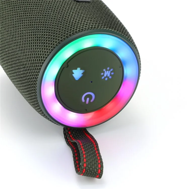 T&G TG434 Portable Wireless Bluetooth-Compatible Speaker LED Light Bass Sound with Handle Strap - Black