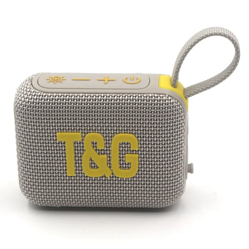 T&G TG445MINI LED Colorful Lights Bluetooth-Compatible Speaker Portable Outdoor Music Player Support TF Card - Grey