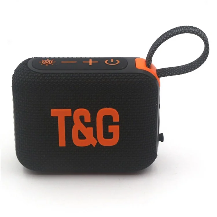 T&G TG445MINI Colunas Portáteis com Luzes Coloridas Compatíveis com Bluetooth Leitor de Música Portátil para Exterior Suporte Cartão TF - Preto