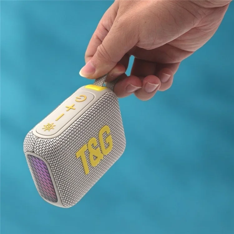 T&G TG445MINI Colunas Portáteis com Luzes Coloridas Compatíveis com Bluetooth Leitor de Música Portátil para Exterior Suporte Cartão TF - Preto
