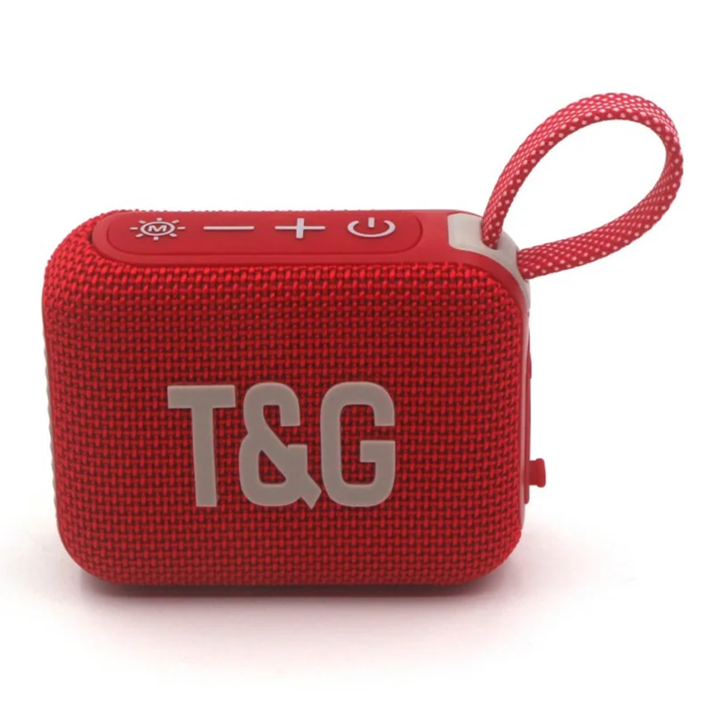 T&G TG445MINI LED Colorful Lights Bluetooth-Compatible Speaker Portable Outdoor Music Player Support TF Card - Red