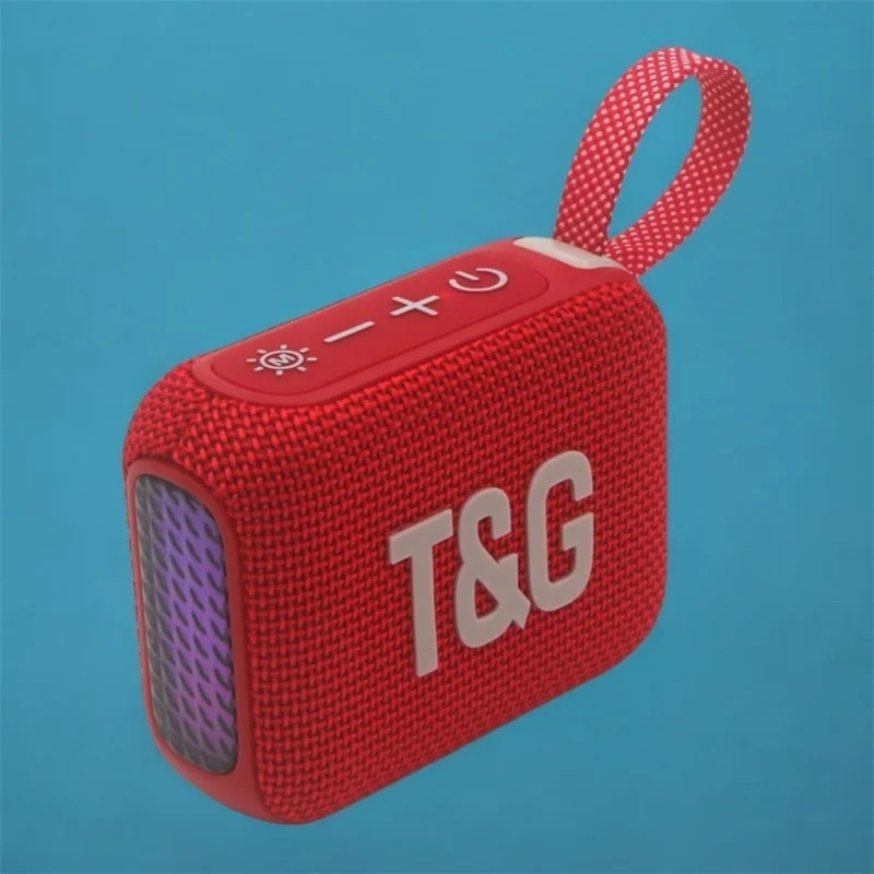 T&G TG445MINI LED Colorful Lights Bluetooth-Compatible Speaker Portable Outdoor Music Player Support TF Card - Red