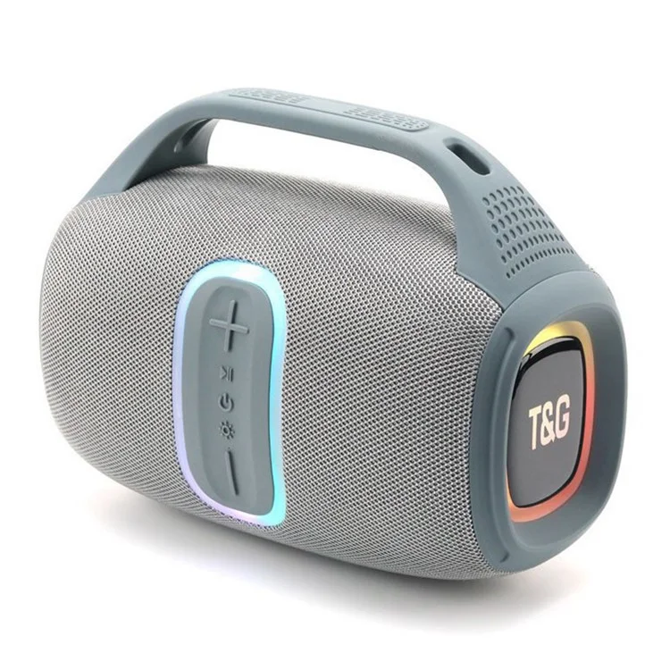 T&G TG674 RGB Light Bluetooth-Compatible Speaker Portable Wireless Subwoofer Support U-Disk TF Card - Grey