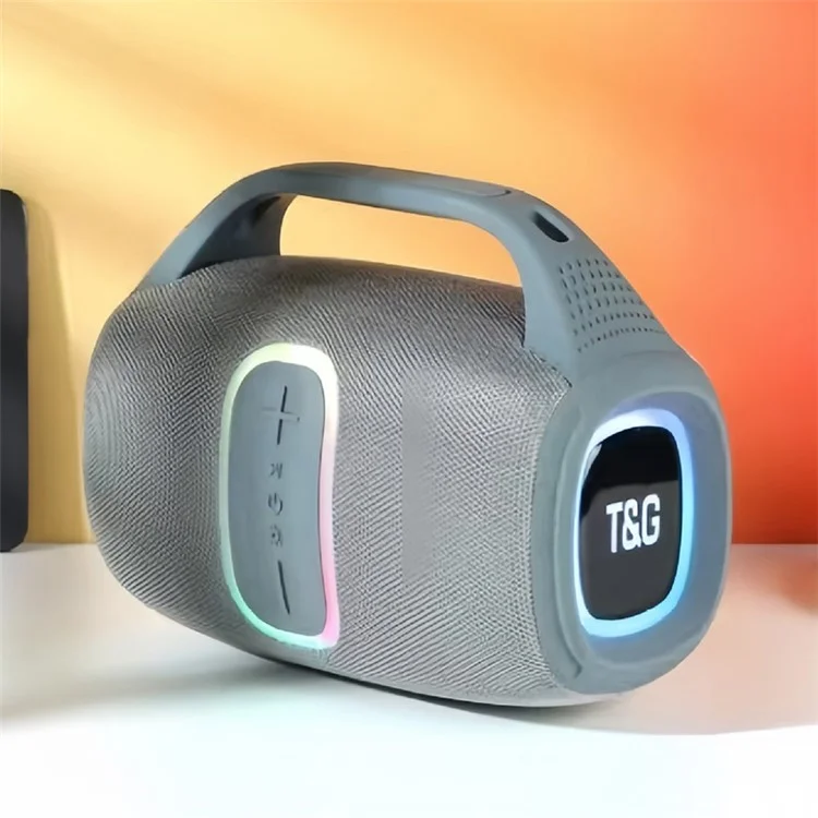 T&G TG674 RGB Light Bluetooth-Compatible Speaker Portable Wireless Subwoofer Support U-Disk TF Card - Grey