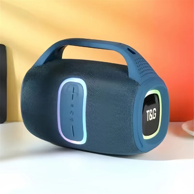 T&G TG674 RGB Light Bluetooth-Compatible Speaker Portable Wireless Subwoofer Support U-Disk TF Card - Blue