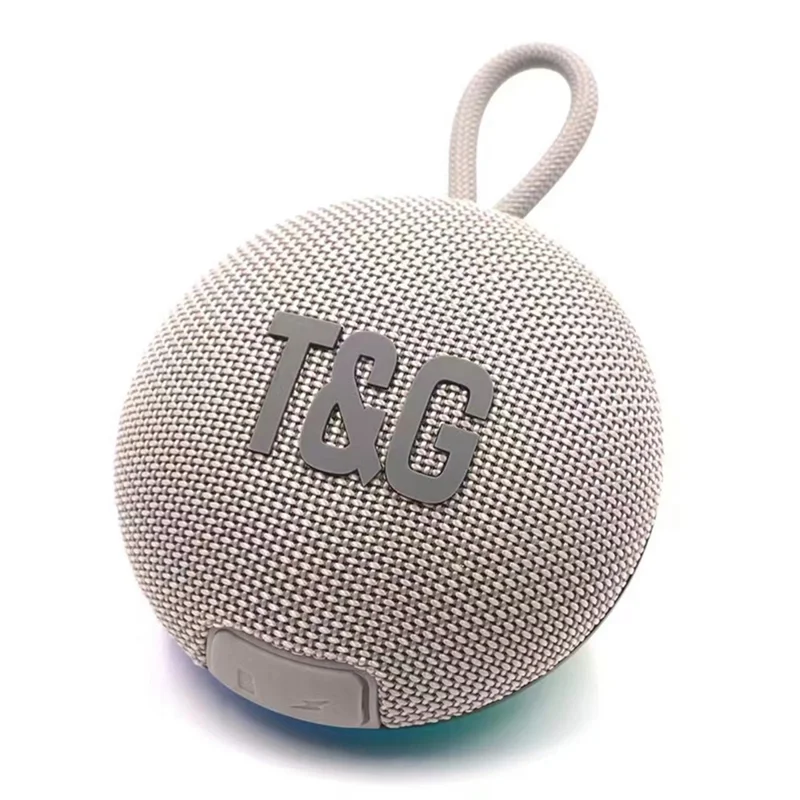 T&G TG-422 Portable Outdoor Bluetooth-Compatible Speaker IPX6 Waterproof LED Light Wireless Loudspeaker - Grey