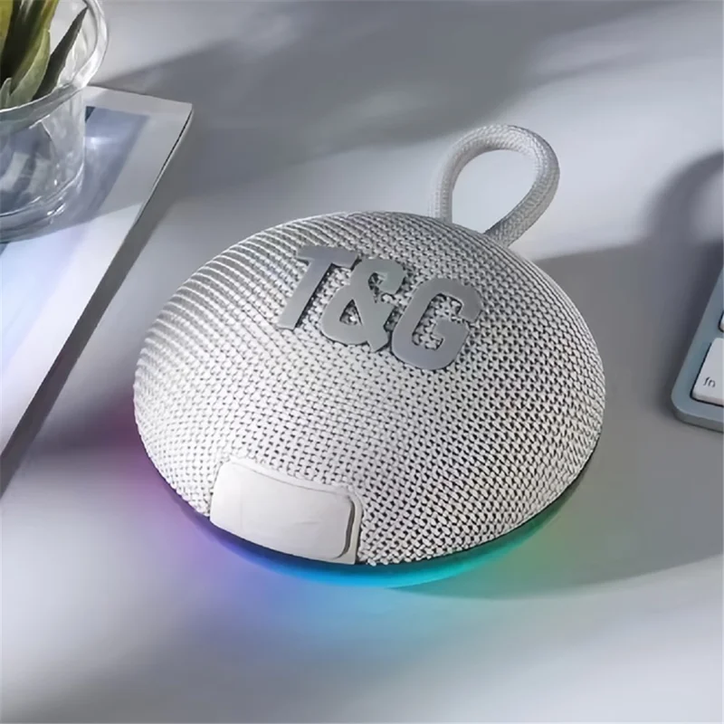 T&G TG-422 Portable Outdoor Bluetooth-Compatible Speaker IPX6 Waterproof LED Light Wireless Loudspeaker - Grey