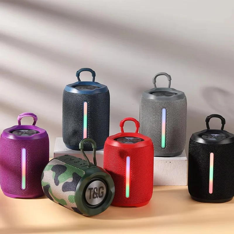 T&G TG679 Portable Wireless Subwoofer Bluetooth-compatible Mini Speaker with Hanging Loop - Red