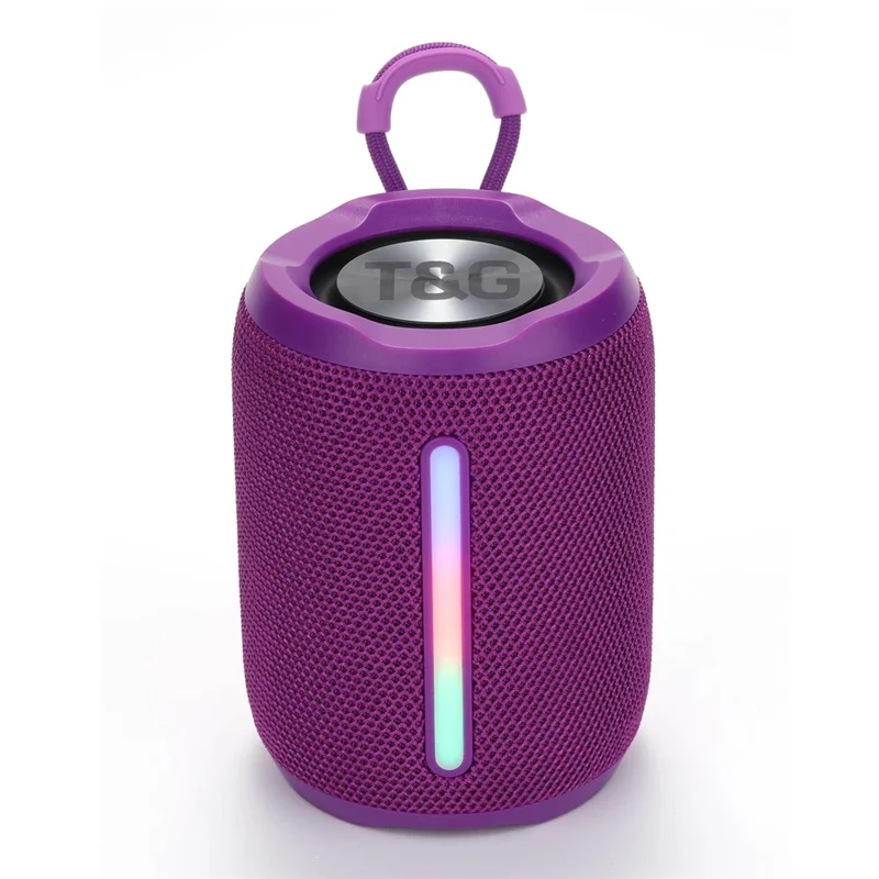 T&G TG679 Portable Wireless Subwoofer Bluetooth-compatible Mini Speaker with Hanging Loop - Purple