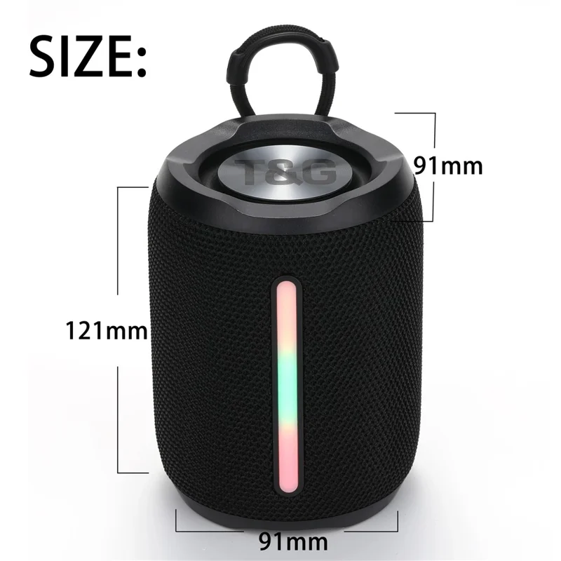 T&G TG679 Portable Wireless Subwoofer Bluetooth-compatible Mini Speaker with Hanging Loop - Purple