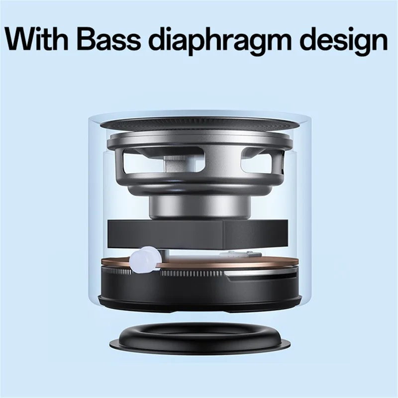 YESIDO YSW30 Portable Bluetooth-Compatible Speaker Zinc Alloy IPX5 Waterproof 3W Mini Subwoofer
