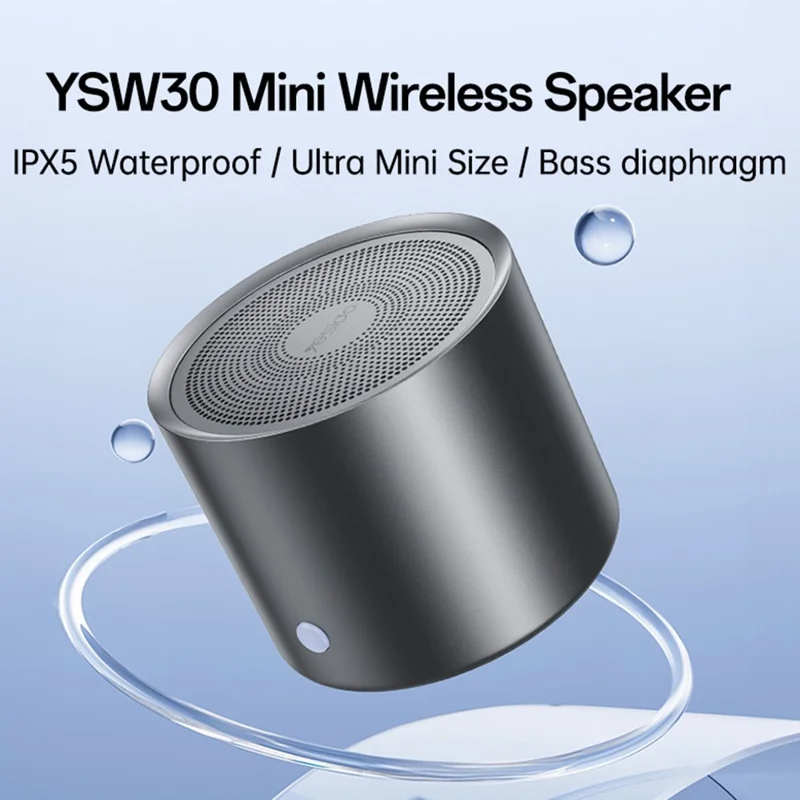 YESIDO YSW30 Portable Bluetooth-Compatible Speaker Zinc Alloy IPX5 Waterproof 3W Mini Subwoofer