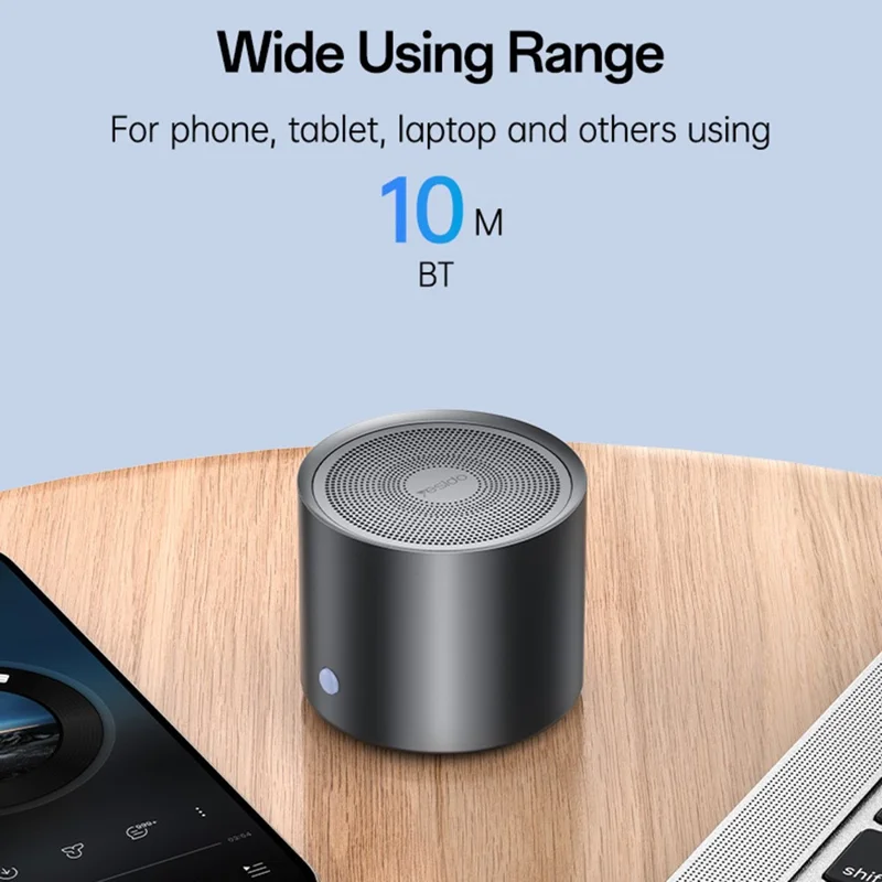 YESIDO YSW30 Portable Bluetooth-Compatible Speaker Zinc Alloy IPX5 Waterproof 3W Mini Subwoofer