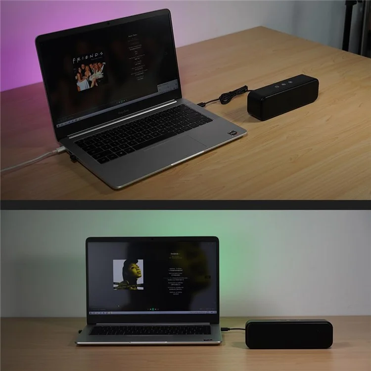 LLR055 USB Mini Soundbar 2 x 3W Wired Computer Speaker Dual Drivers for Desktop  /  Laptop  /  PC