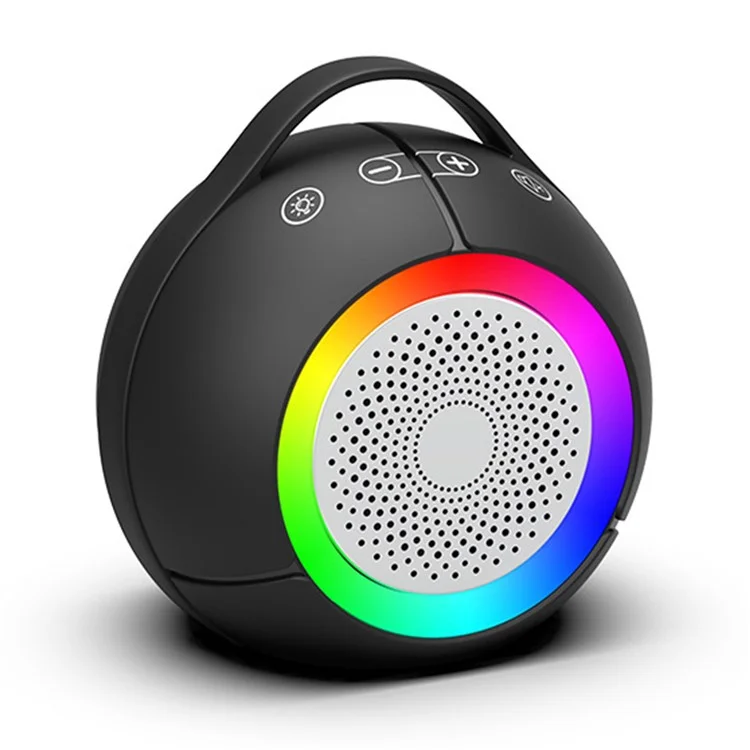 LLR096 Kugelförmiger USB Mini Desktop-Lautsprecher 5W Subwoofer Kabelgebundenes Soundsystem mit RGB-Beleuchtung für PC und Laptop