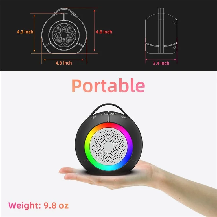 LLR096 Kugelförmiger USB Mini Desktop-Lautsprecher 5W Subwoofer Kabelgebundenes Soundsystem mit RGB-Beleuchtung für PC und Laptop