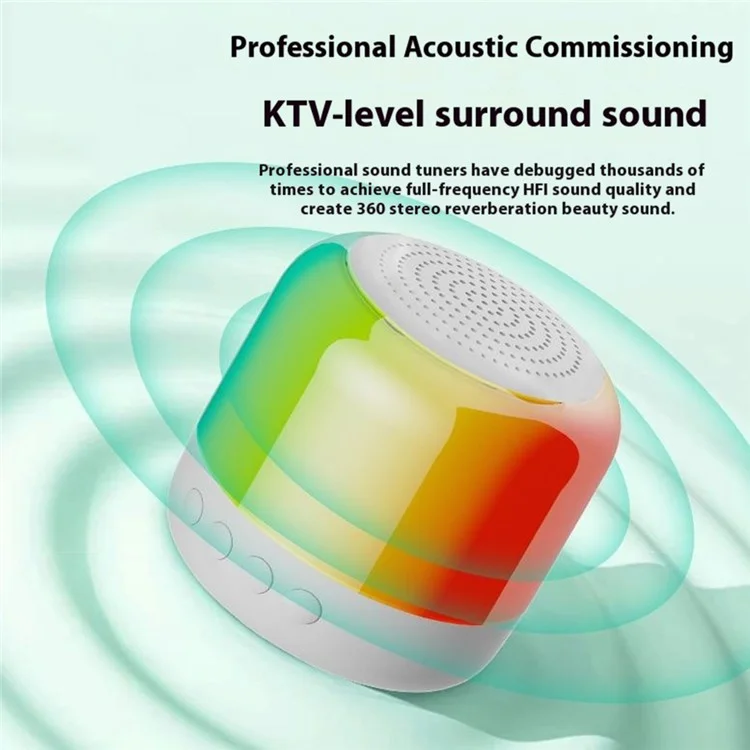 Y6C Portable Outdoor Bluetooth-Compatible Speaker Stereo Surround Wireless Mini Subwoofer with RGB Light - White