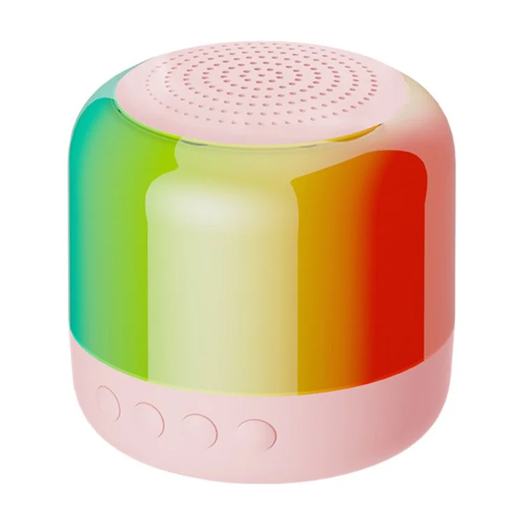 Altavoz portátil para exteriores Y6C con Bluetooth, sonido estéreo envolvente, subwoofer mini inalámbrico con luz RGB - Rosa