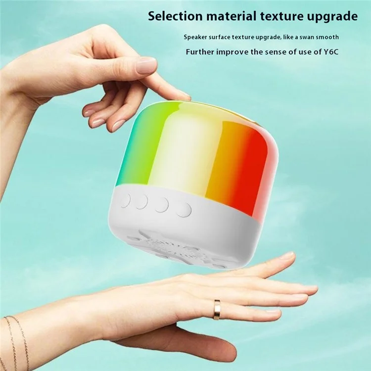 Altavoz portátil para exteriores Y6C con Bluetooth, sonido estéreo envolvente, subwoofer mini inalámbrico con luz RGB - Rosa
