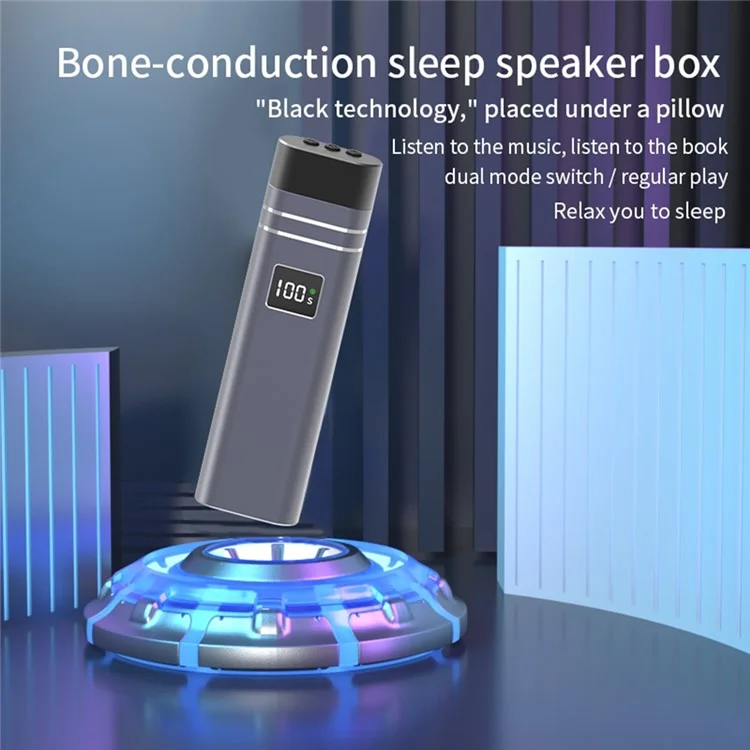QY08 Bone Conduction Speaker Bluetooth-Compatible Sleep Aid Mini Wireless Audio Device for Bedroom / Dorm / Office - Grey