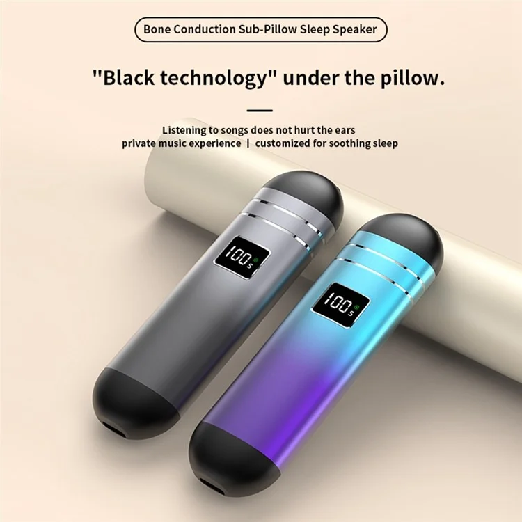 QY09 Bone Conduction Speaker with 32GB TF Card Mini Wireless Audio Device BT Sleep Aid for Bedroom / Dorm / Office - Blue Purple