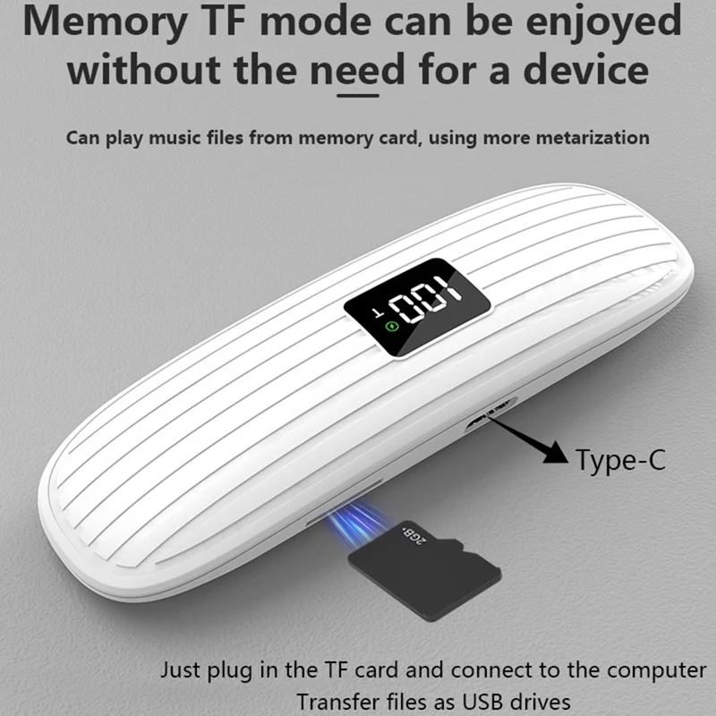 QY10 Bone Conduction Speaker Wireless Sleep Soundbox Mini Pillow Speaker - White