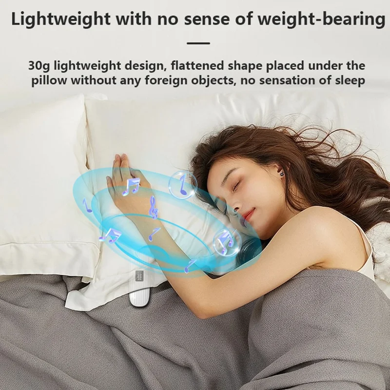 QY10 Bone Conduction Speaker Wireless Sleep Soundbox Mini Pillow Speaker - White