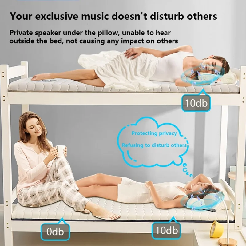 QY10 Bone Conduction Speaker Wireless Sleep Soundbox Mini Pillow Speaker - White