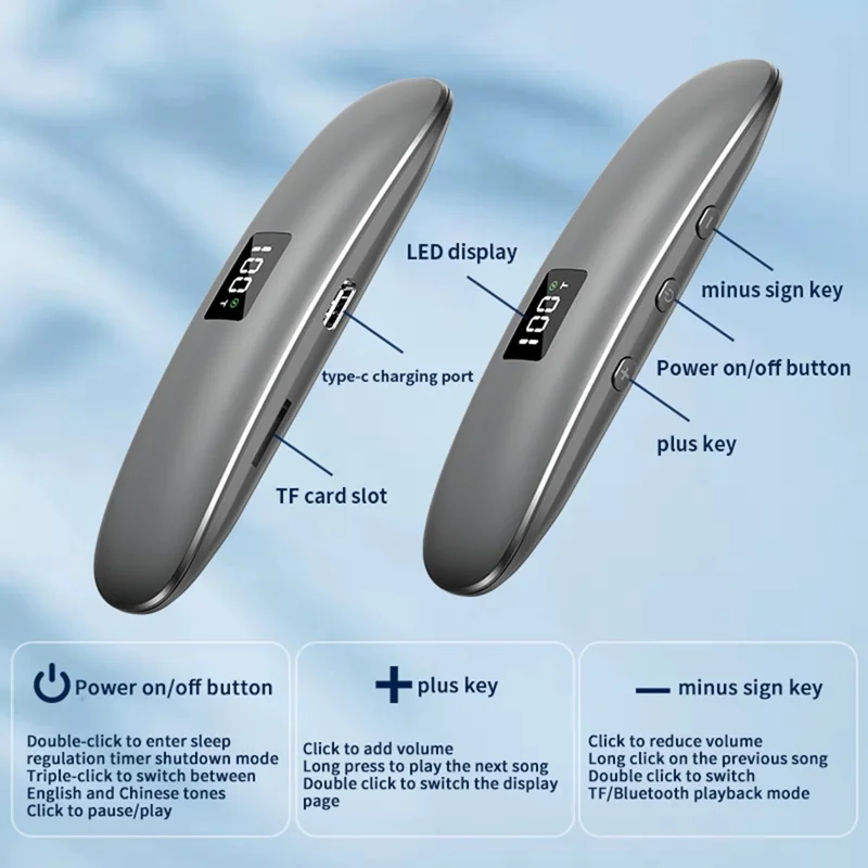QY10 Bone Conduction Speaker Wireless Sleep Soundbox Mini Pillow Speaker - White