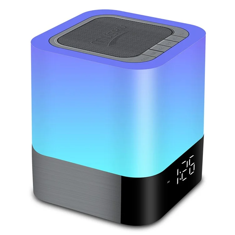 MUSKY DY28P 3 Level LED Lighting Bluetooth-Compatible Speaker Touch Control Night Light with Alarm Clock