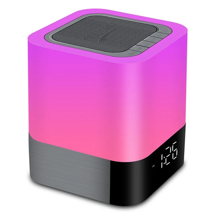 MUSKY DY28P 3 Level LED Lighting Bluetooth-Compatible Speaker Touch Control Night Light with Alarm Clock