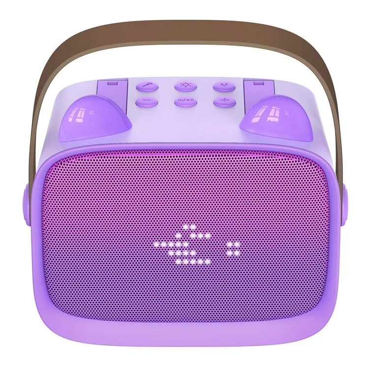 T99 Children Karaoke Speaker with Single Microphone Multi Light Modes Bluetooth-Compatible Audio System - Purple