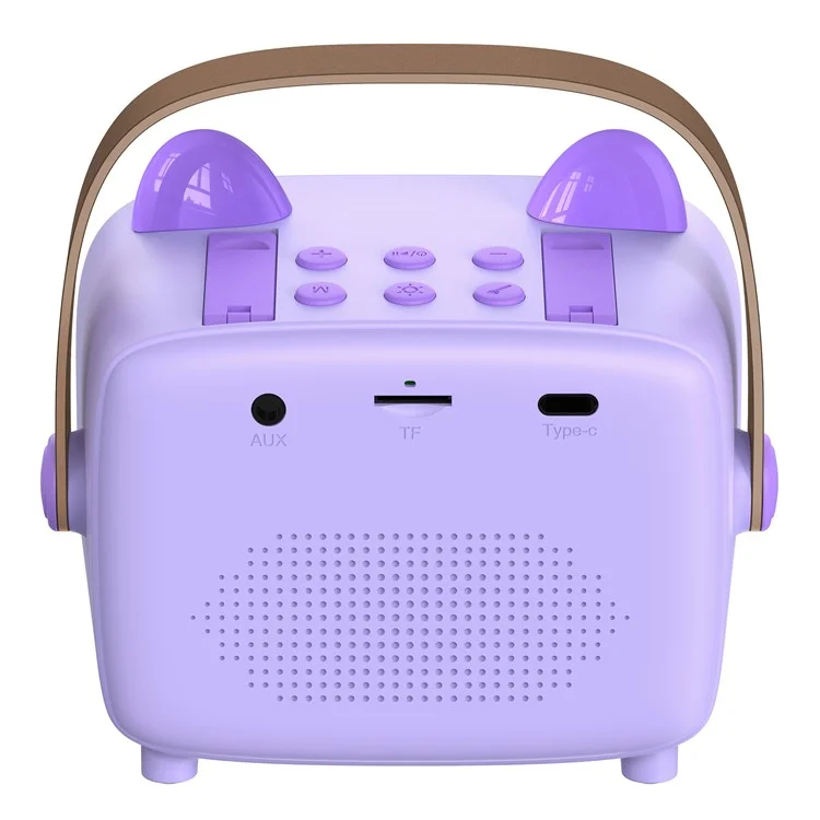 T99 Children Karaoke Speaker with Single Microphone Multi Light Modes Bluetooth-Compatible Audio System - Purple