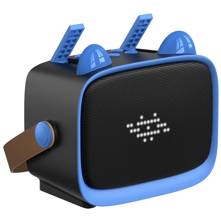 T99 Children Karaoke Speaker with Single Microphone Multi Light Modes Bluetooth-Compatible Audio System - Black+Blue