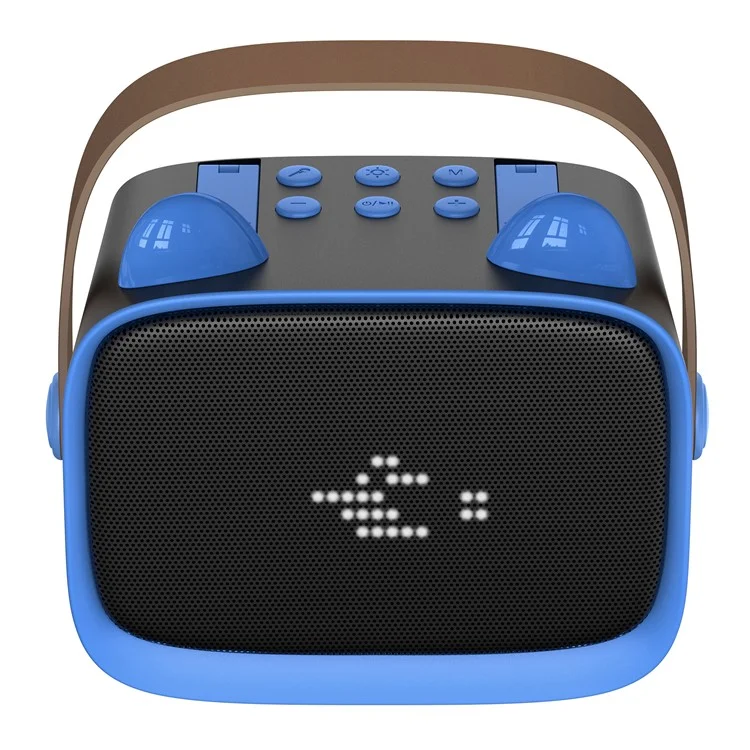 T99 Children Karaoke Speaker with Single Microphone Multi Light Modes Bluetooth-Compatible Audio System - Black+Blue