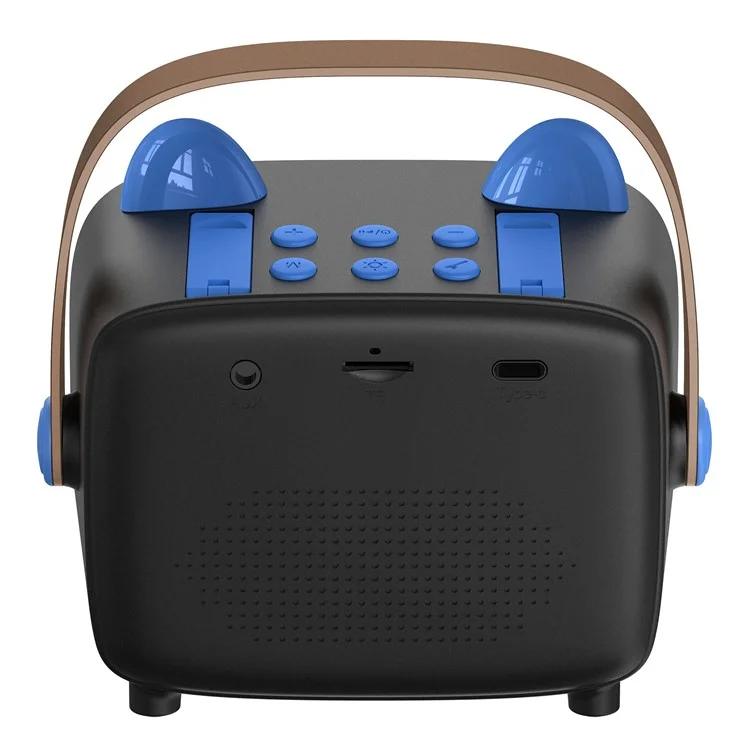 T99 Children Karaoke Speaker with Single Microphone Multi Light Modes Bluetooth-Compatible Audio System - Black+Blue