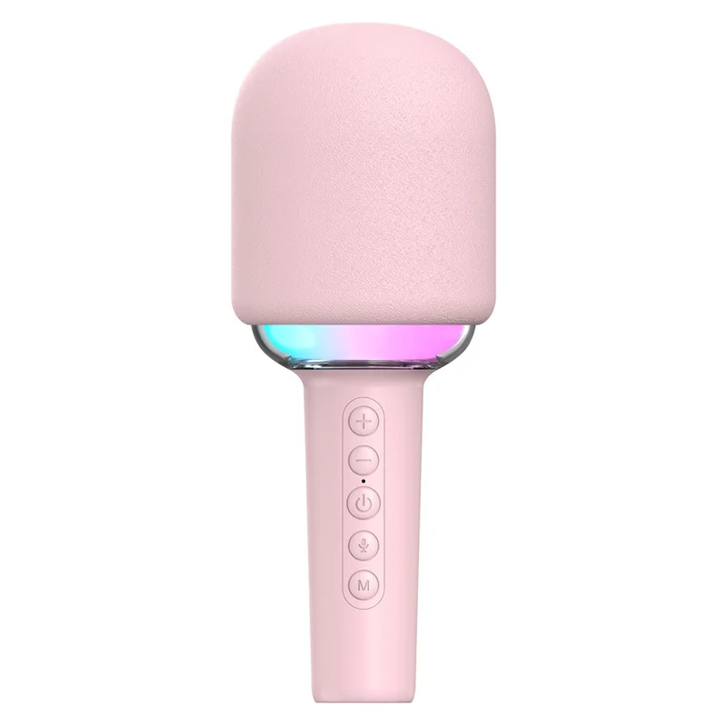 Microfono altoparlante karaoke M5 con Bluetooth integrato e luce RGB - Rosa