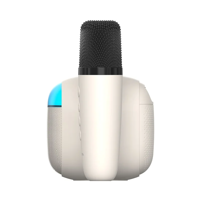 H08 Bluetooth-Compatible Karaoke Speaker with Microphone RGB Light Portable Audio System for Outdoor / Home KTV - White