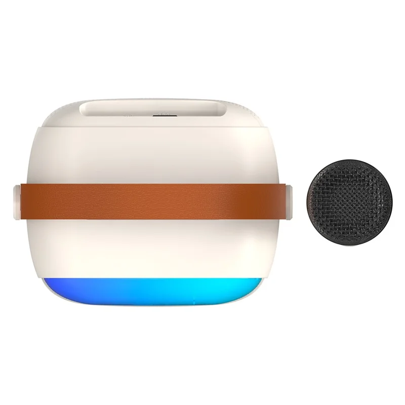 H08 Bluetooth-Compatible Karaoke Speaker with Microphone RGB Light Portable Audio System for Outdoor / Home KTV - White