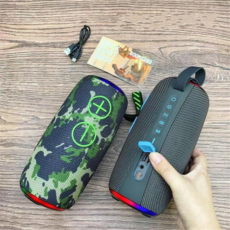 S380 TWS Wireless Bluetooth-compatible Speaker IPX6 Waterproof Portable Outdoor Boombox - Red